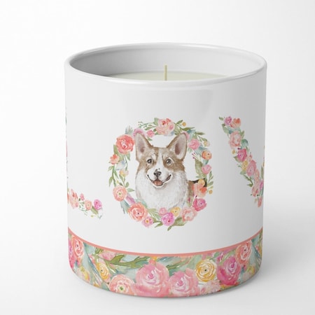 Carolines Treasures 3.75 x 3.25 in. Unisex Corgi Love 10 oz Decorative Soy Candle WDK4373CDL